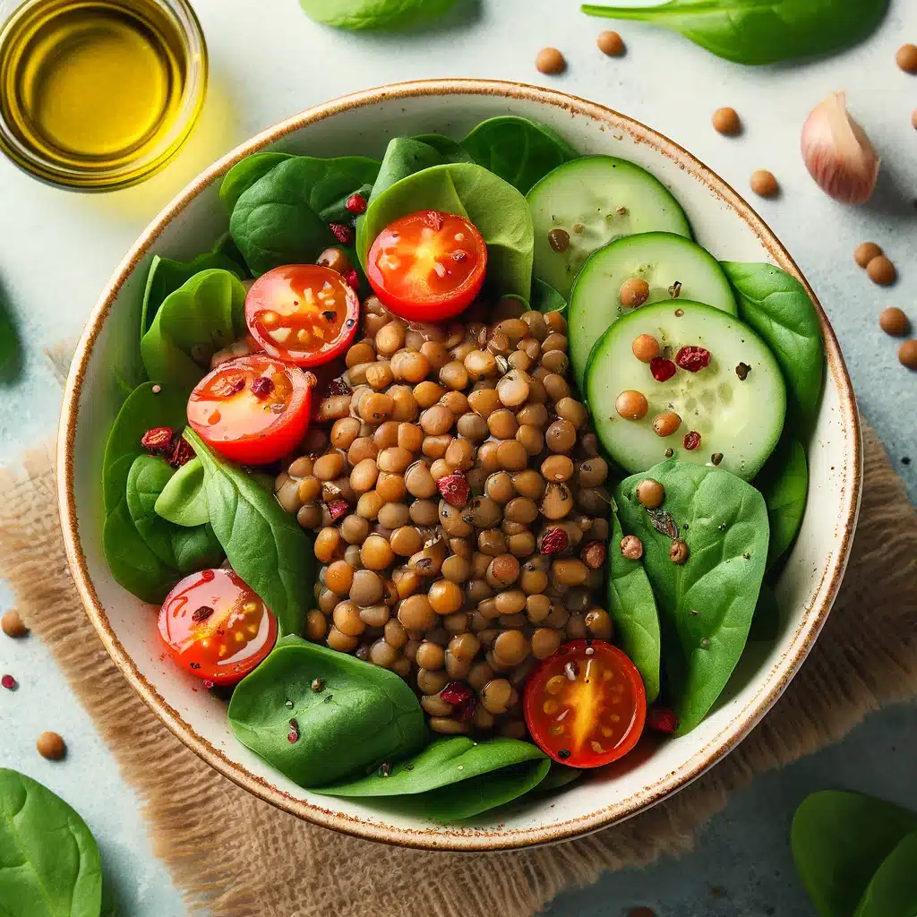 aliments cheveux salade lentilles fer vegetal proteines