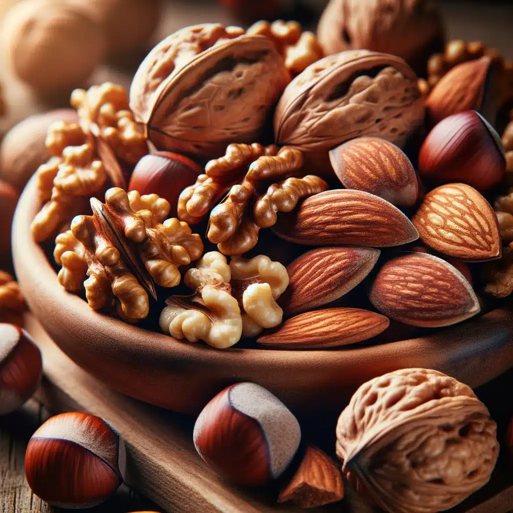 nutriments cheveux zinc omega 3 noix amandes noisettes