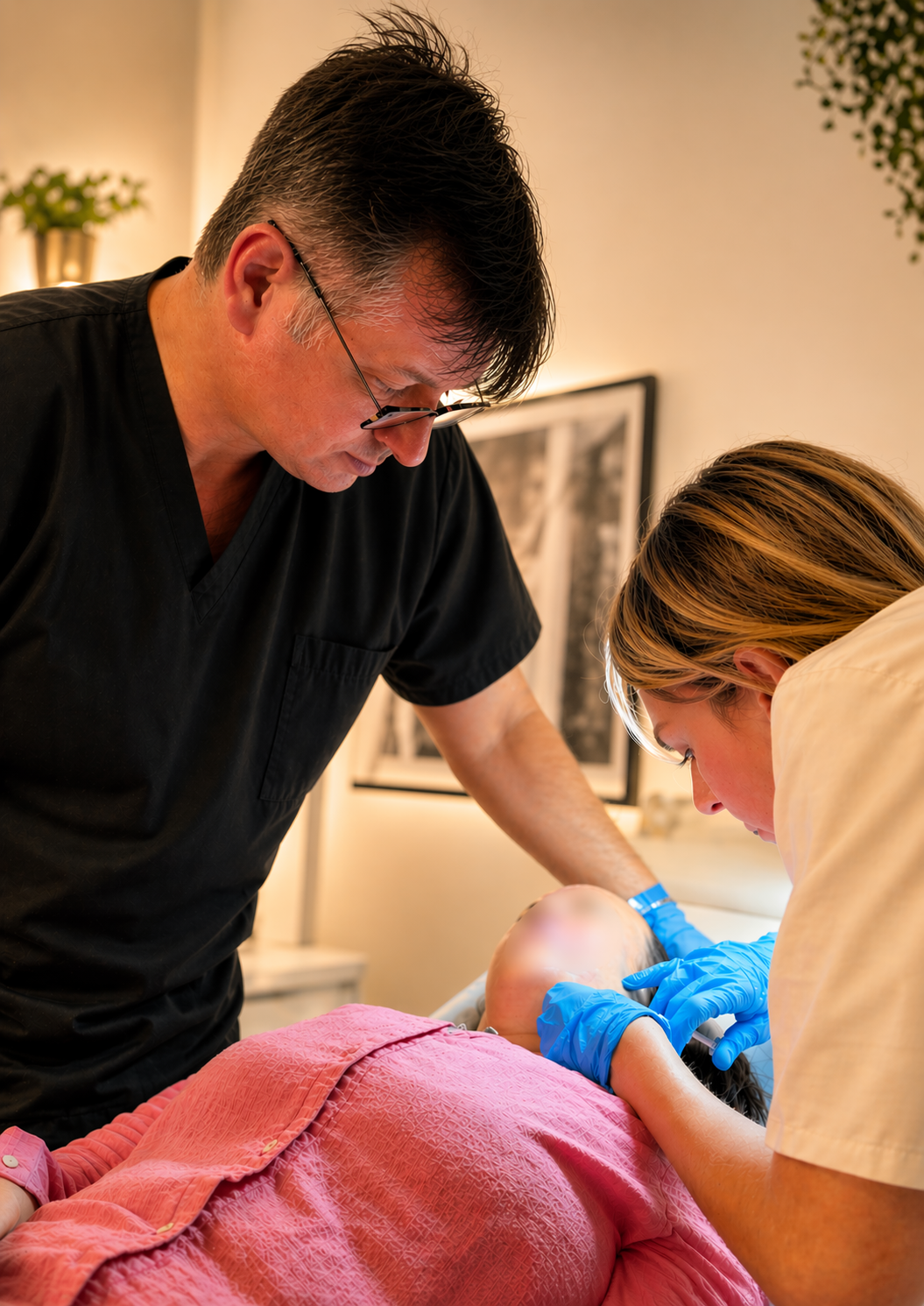 Dr Bellecour en atelier d'injection acide hyaluronique — Maison Marignan Paris